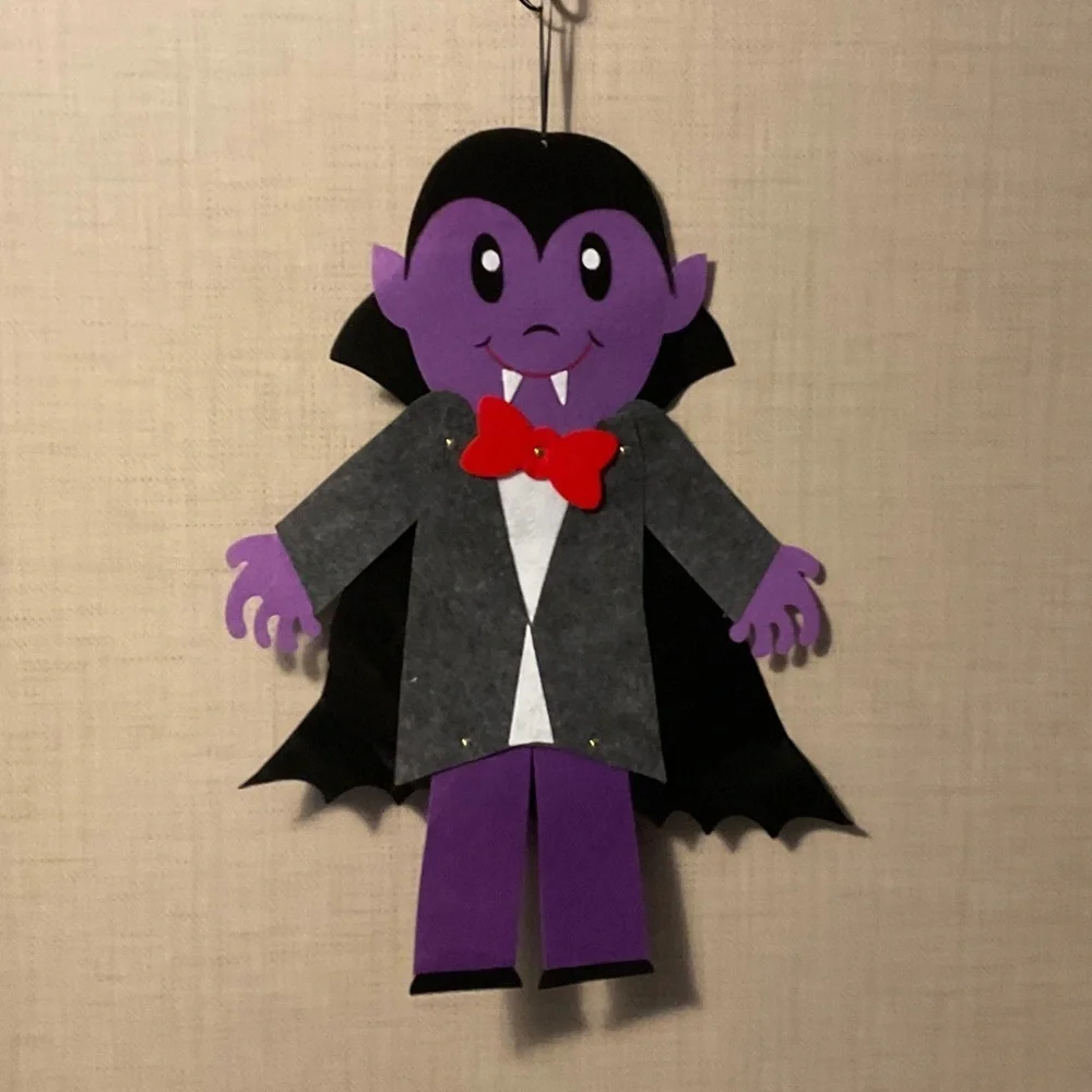 Charming Vampire Hanging Decor with Red Bow Tie